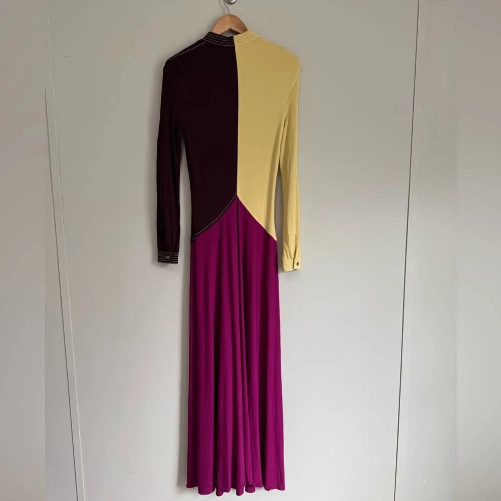 Tory Burch Color Block Crepe Jersey Maxi Dress